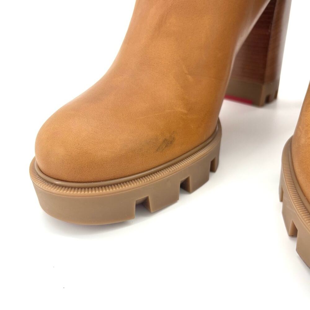 Christian Louboutin Chelsea Lug 100 Shearling High Heel Ankle Boots 41 - Picture 6 of 9